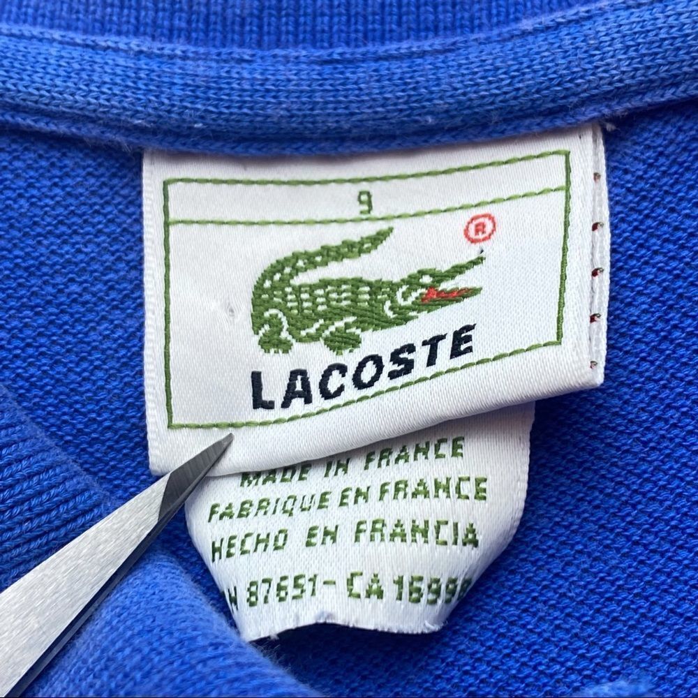 Lacoste Vintage Blue Polo Size 9 - Picture 3 of 10